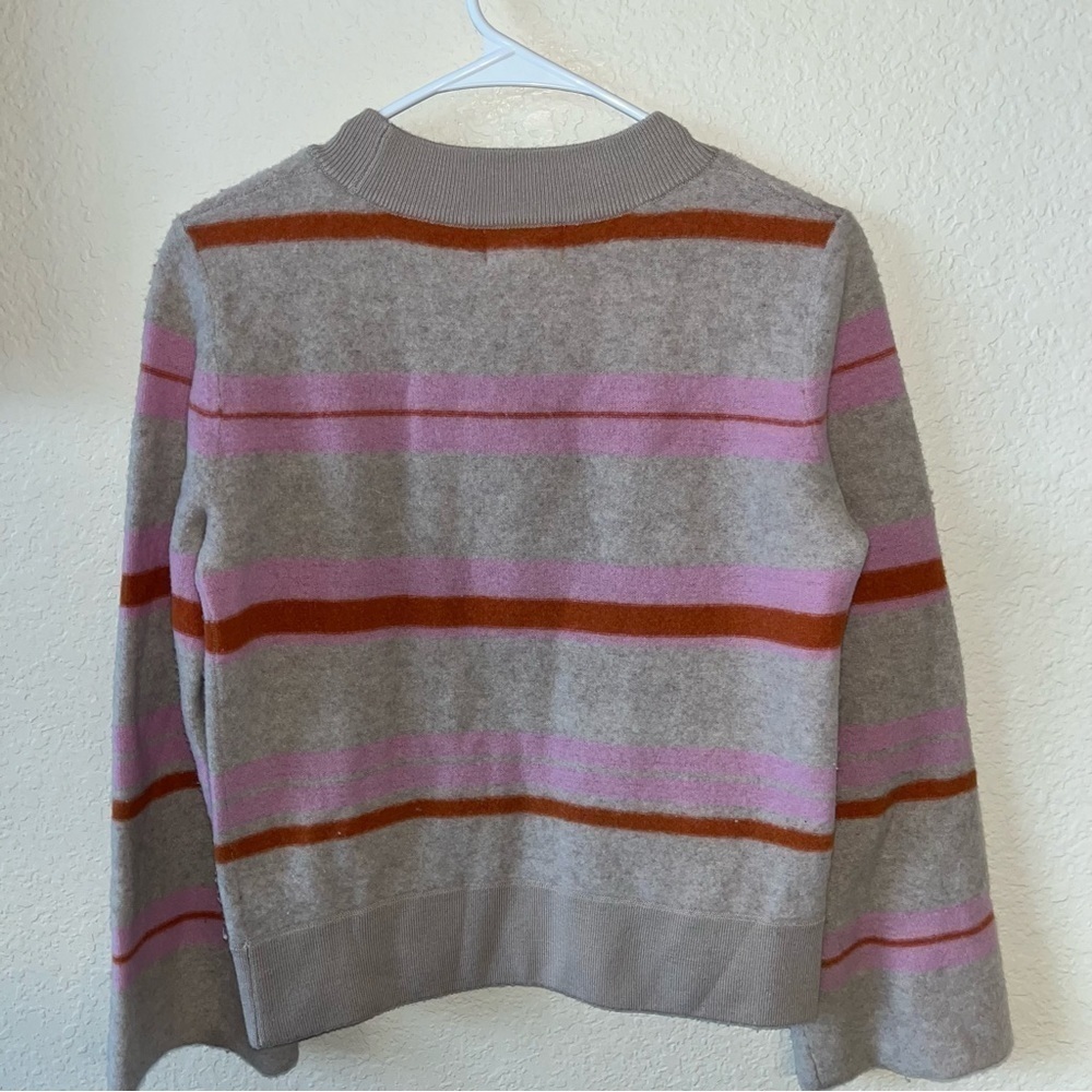 Maeve By Anthropologie Pink and Red Striped Sweater Size Small - Picture 3 of 7